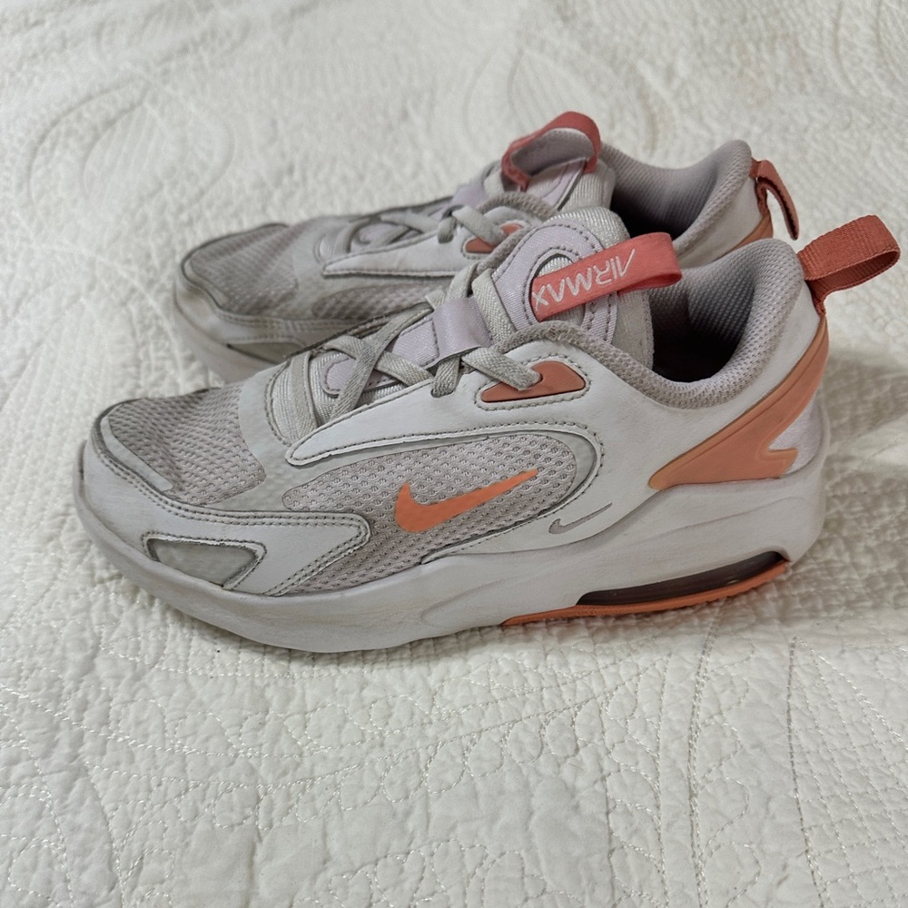 Nike Air Max Light Gray and Coral Sneakers Girls